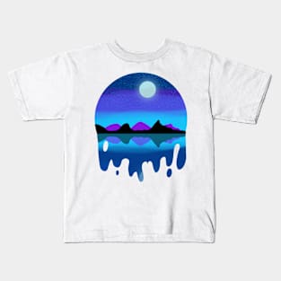 Night Landscape Lake Kids T-Shirt